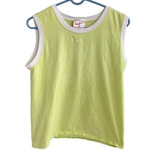 Vintage Nike Tank Top Yellow Swoosh Logo Embroidered Size XL Youth Women’s Small